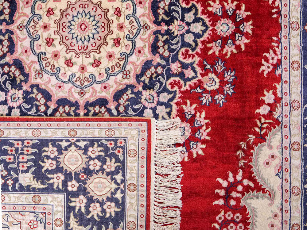 Tappeto di seta - seta cinese - 186 x 121 cm - rosso