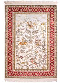 Seidenteppich - China Seide - 184 x 125 cm - beige