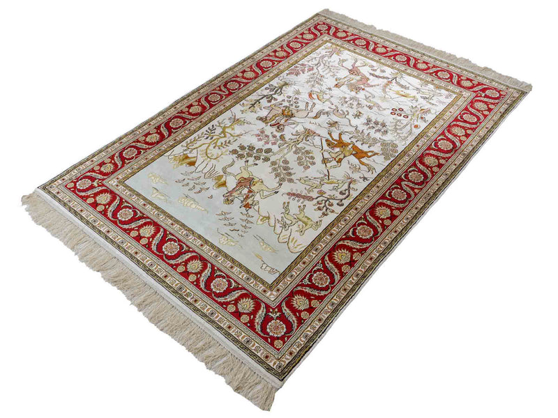 Seidenteppich - China Seide - 184 x 125 cm - beige