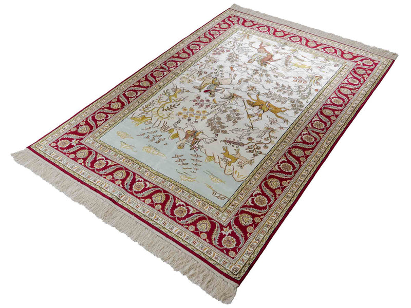 Seidenteppich - China Seide - 180 x 123 cm - beige