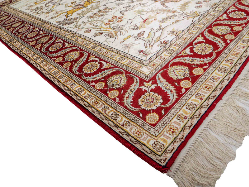 Seidenteppich - China Seide - 185 x 127 cm - beige