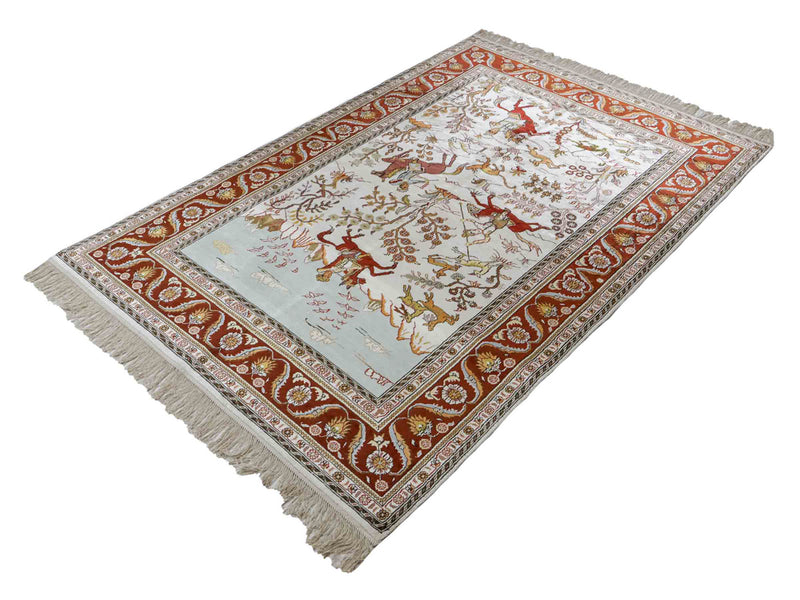 Seidenteppich - China Seide - 184 x 125 cm - beige