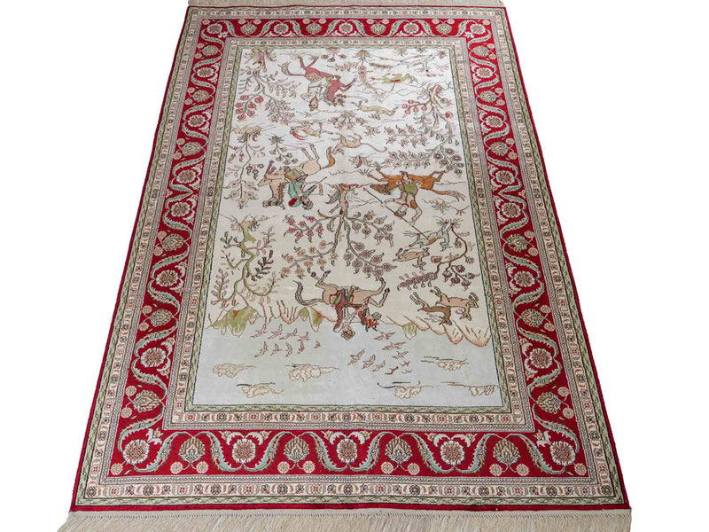 Seidenteppich - China Seide - 180 x 124 cm - beige