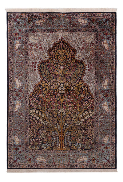 Seta del Kashmir Tappeto 122x185cm - Tappeto orientale