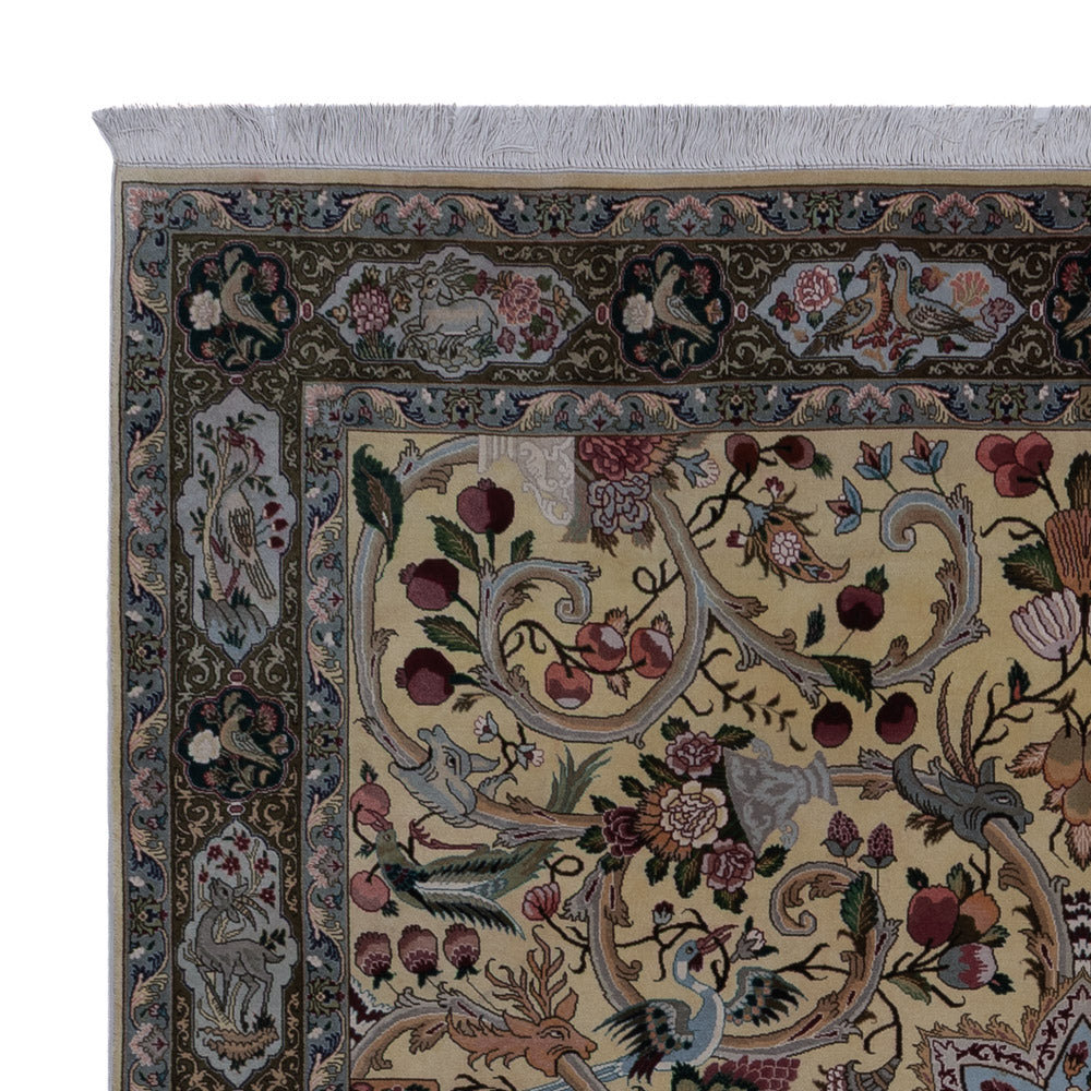 Perserteppich - Täbriz - Royal quadratisch  - 200 x 200 cm - olivgrün