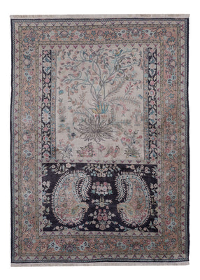 Tappeto di seta - Seta del Kashmir - 178 x 123 cm - beige