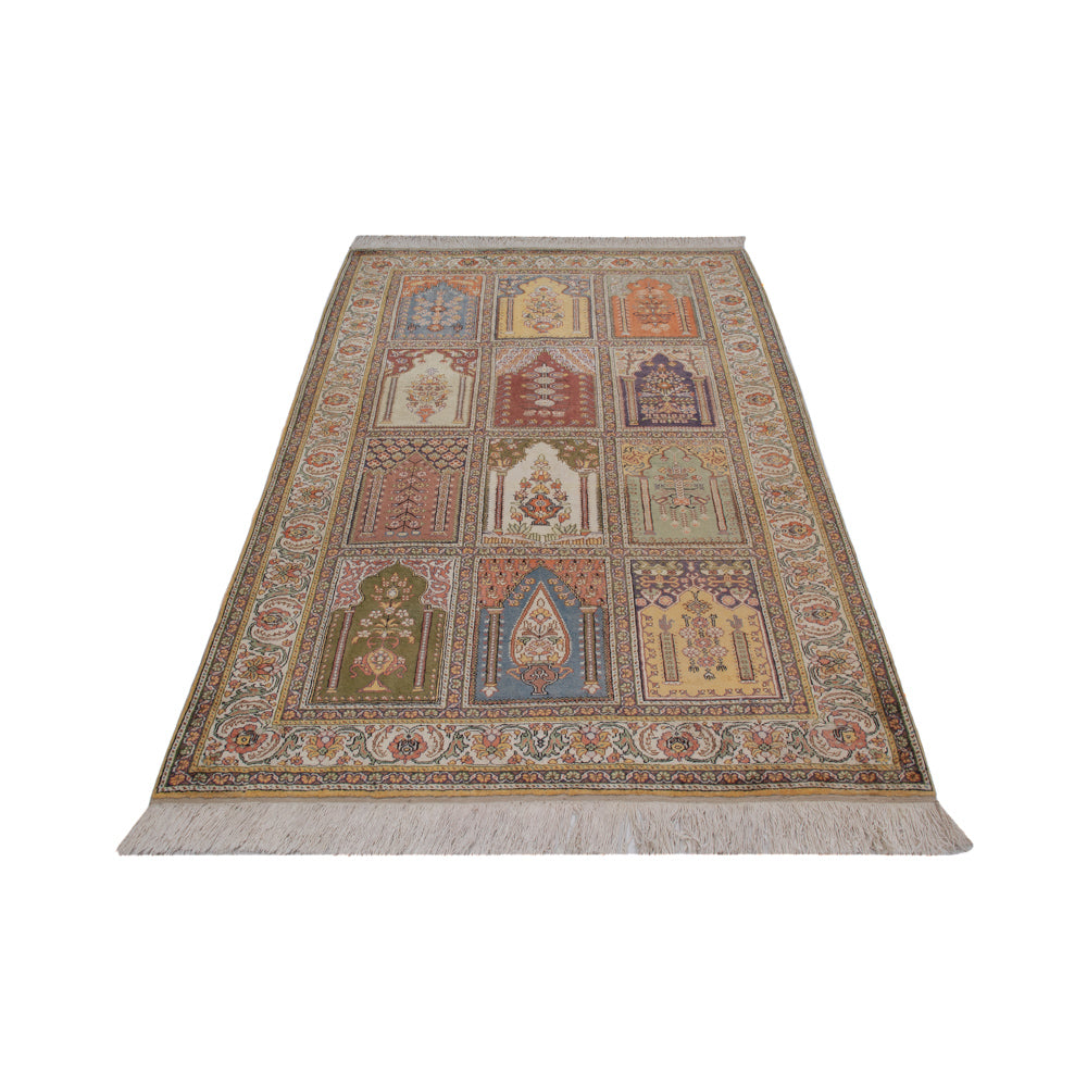 Tappeto di seta - Kayseri - 214 x 153 cm - multicolore