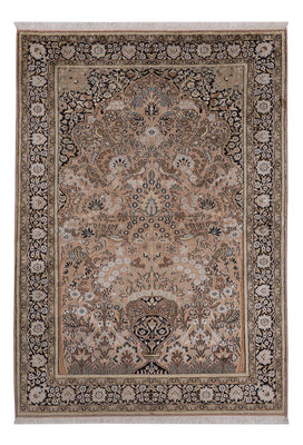 Tappeto di seta - Seta del Kashmir - 188 x 126 cm - beige scuro