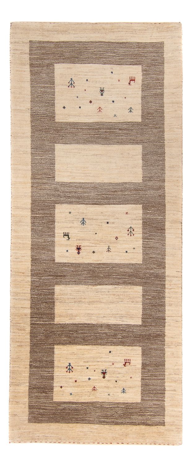 Tappeto corsia Tappeto Gabbeh - Loribaft Persero - 209 x 83 cm - beige