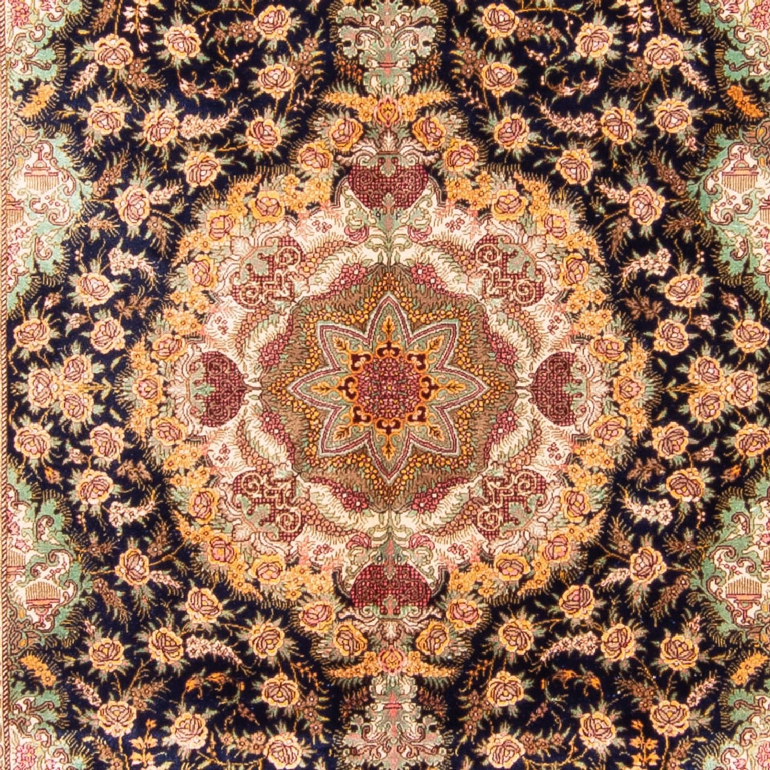 Tappeto di seta - Ghom seta - Premio - 152 x 102 cm - blu scuro