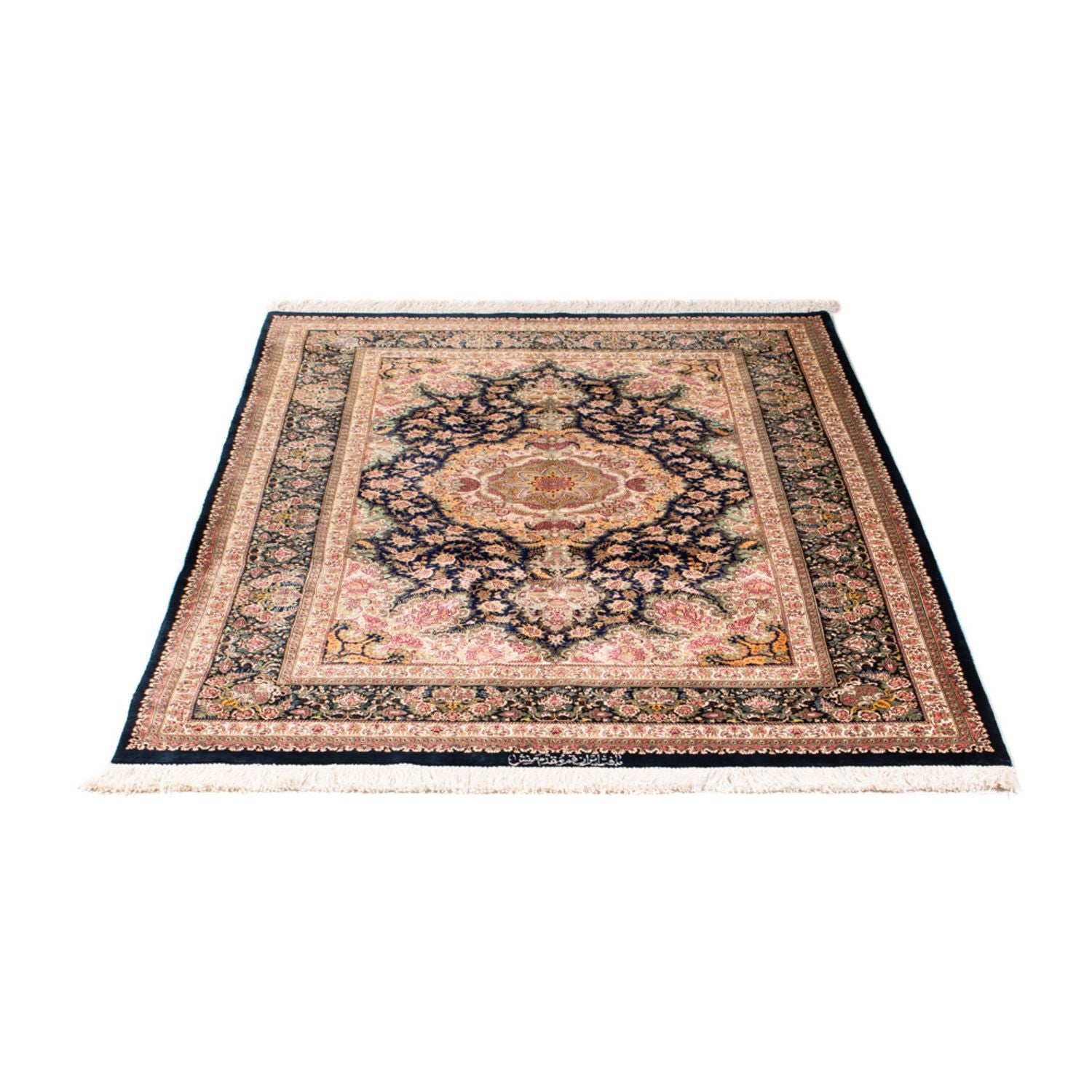 Tappeto di seta - Ghom seta - Premio - 152 x 102 cm - blu scuro