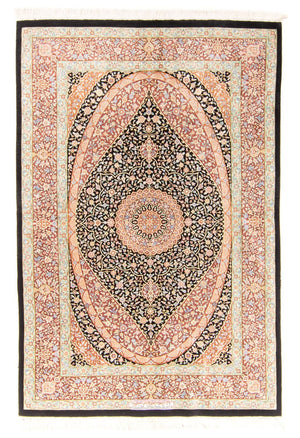Tappeto di seta - Ghom seta - Premio - 154 x 101 cm - blu scuro