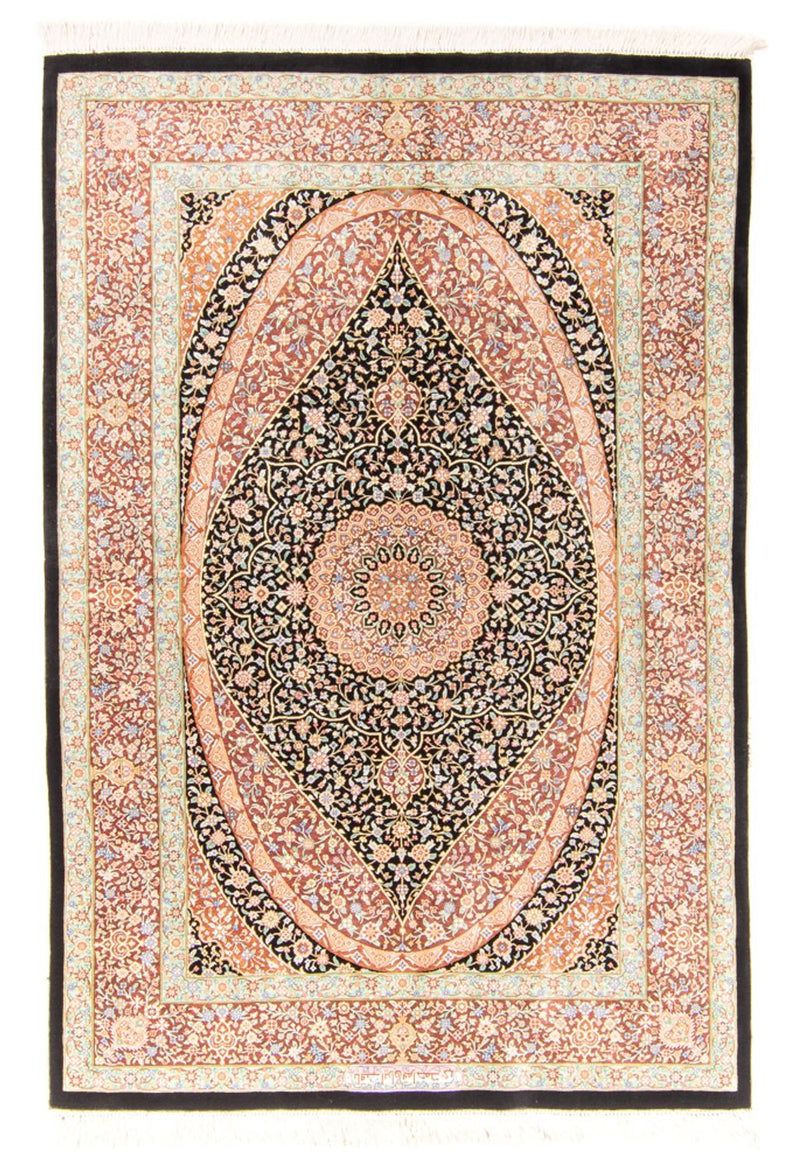 Tappeto di seta - Ghom seta - Premio - 154 x 101 cm - blu scuro