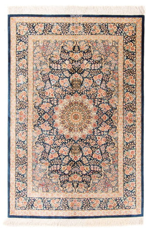 Tappeto di seta - Ghom seta - Premio - 152 x 100 cm - blu scuro