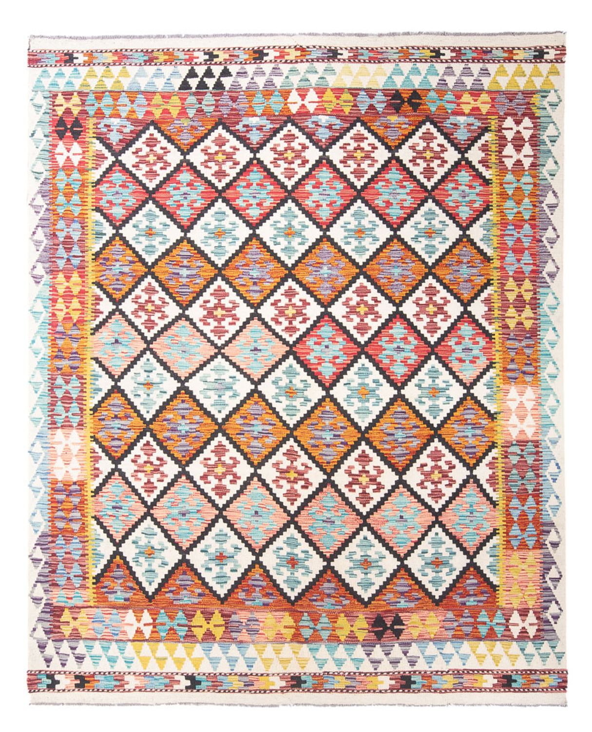 Tappeto Kelim - Splash - 239 x 200 cm - multicolore