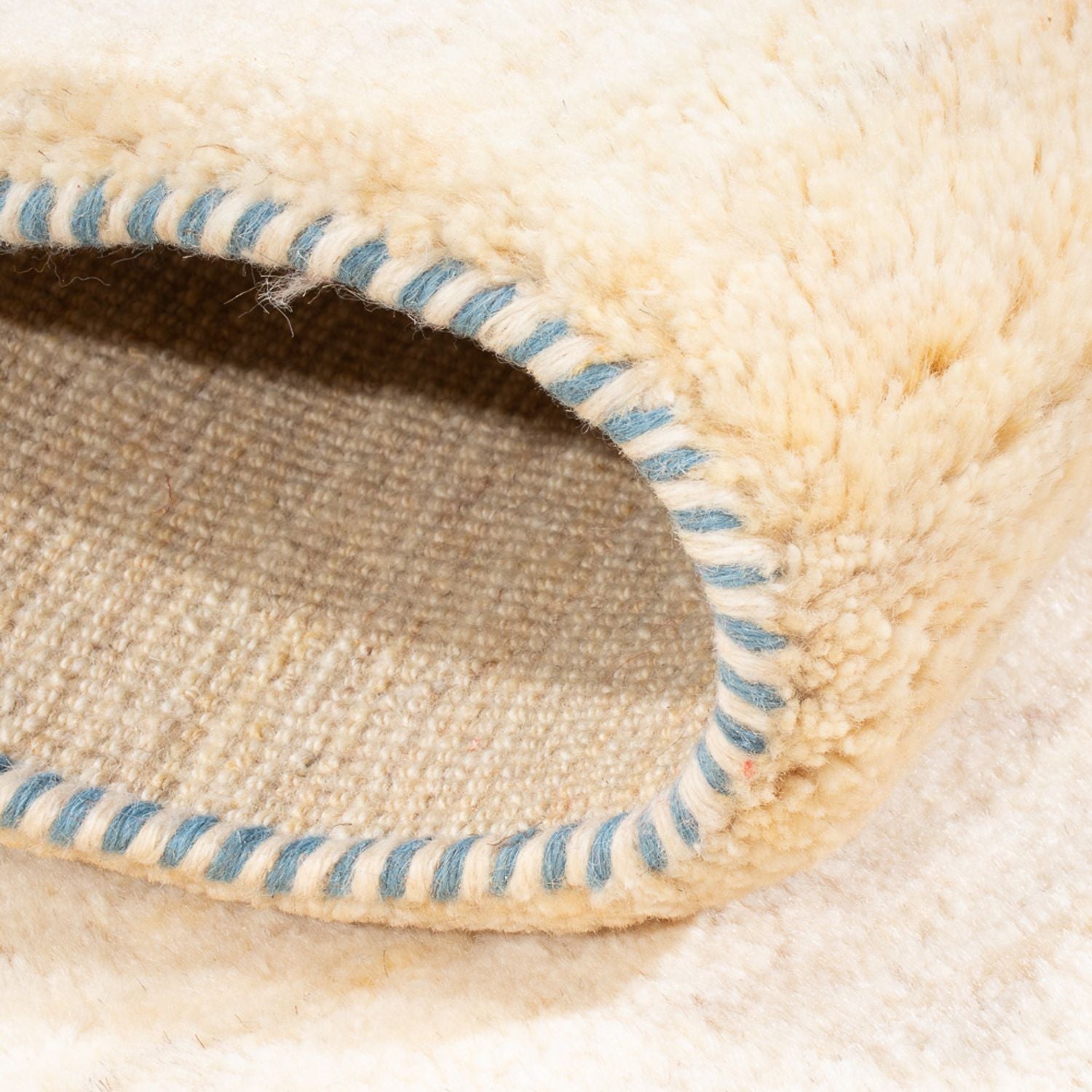 Tappeto corsia Tappeto Gabbeh - Persero - 245 x 79 cm - bianco naturale