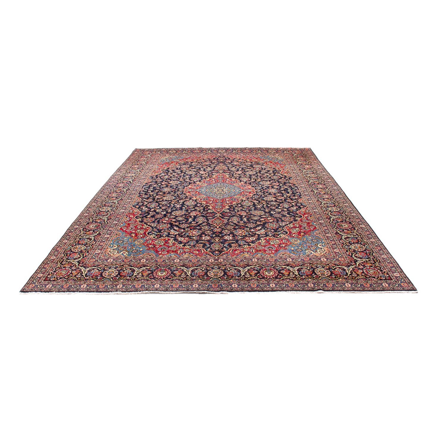 Tappeto Persero - Keshan - Antico - 410 x 298 cm - blu scuro
