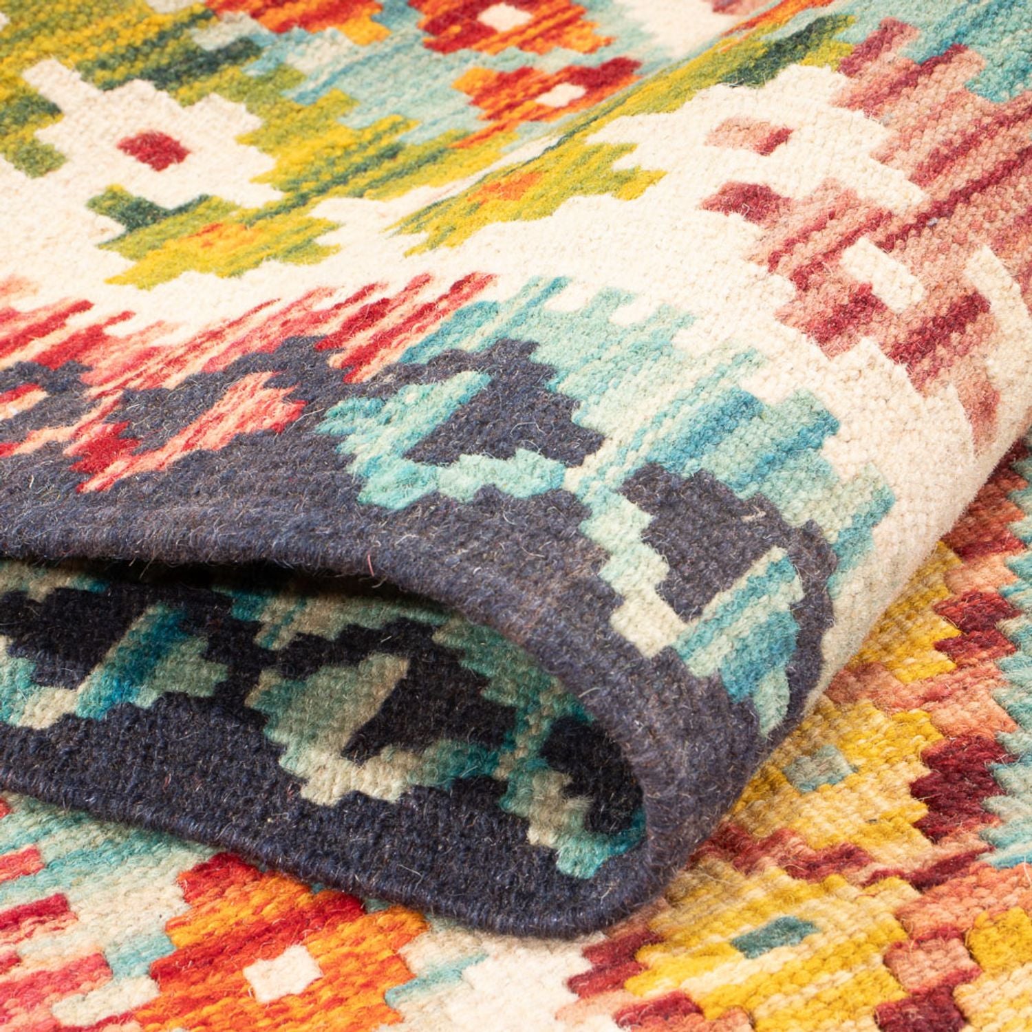 Tappeto corsia Tappeto Kelim - Splash - 280 x 85 cm - multicolore