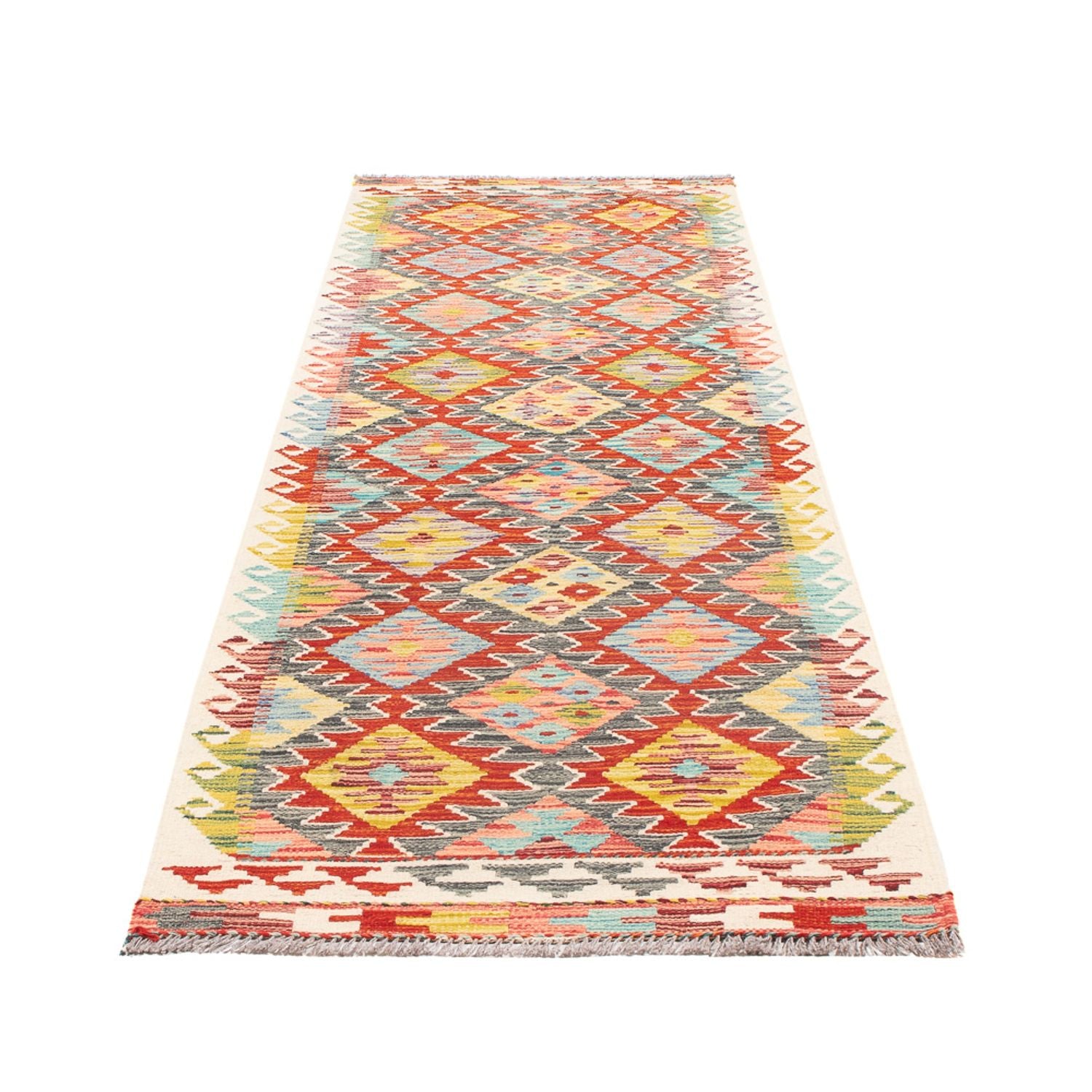 Tappeto corsia Tappeto Kelim - Splash - 286 x 78 cm - multicolore