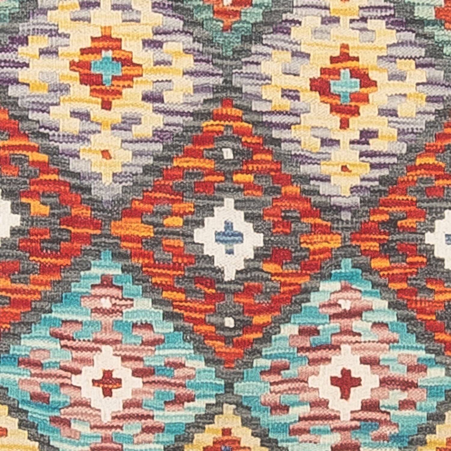 Tappeto corsia Tappeto Kelim - Splash - 255 x 74 cm - multicolore