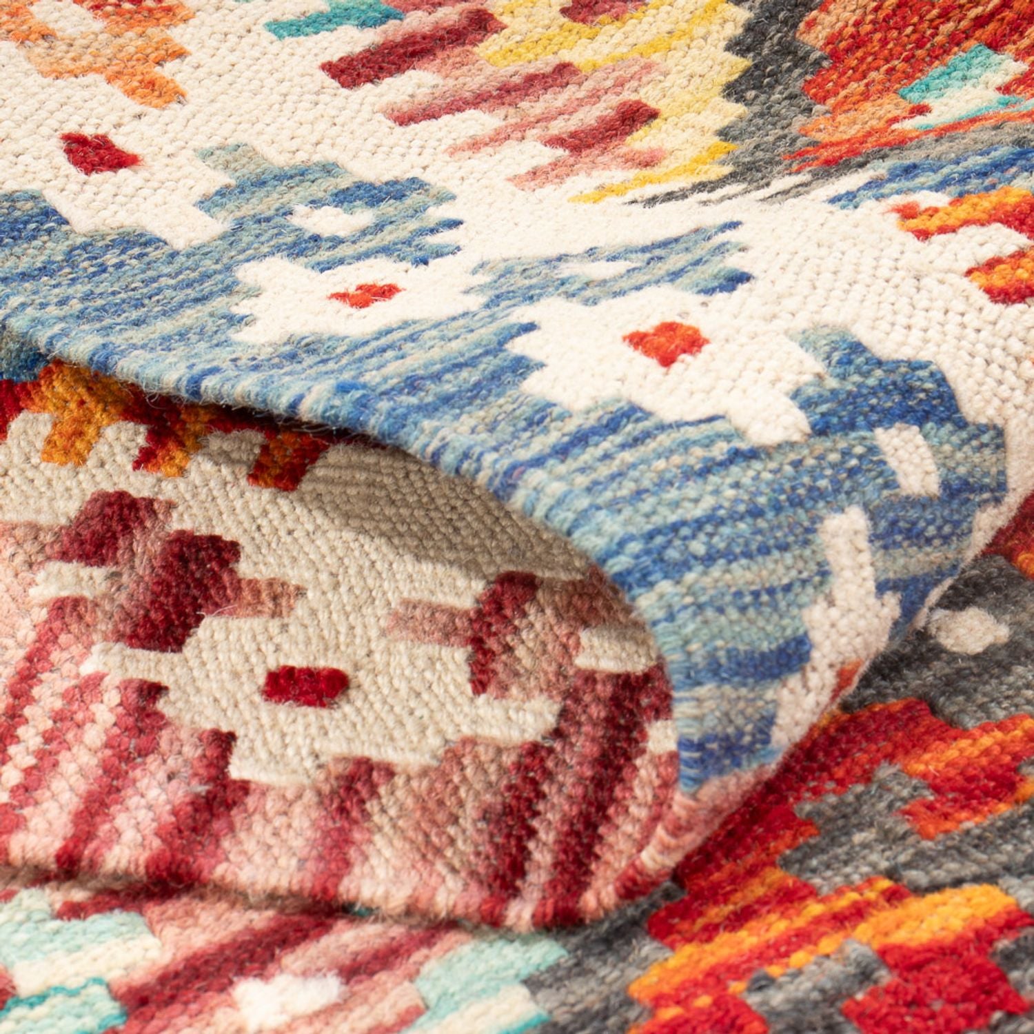 Tappeto corsia Tappeto Kelim - Splash - 255 x 74 cm - multicolore