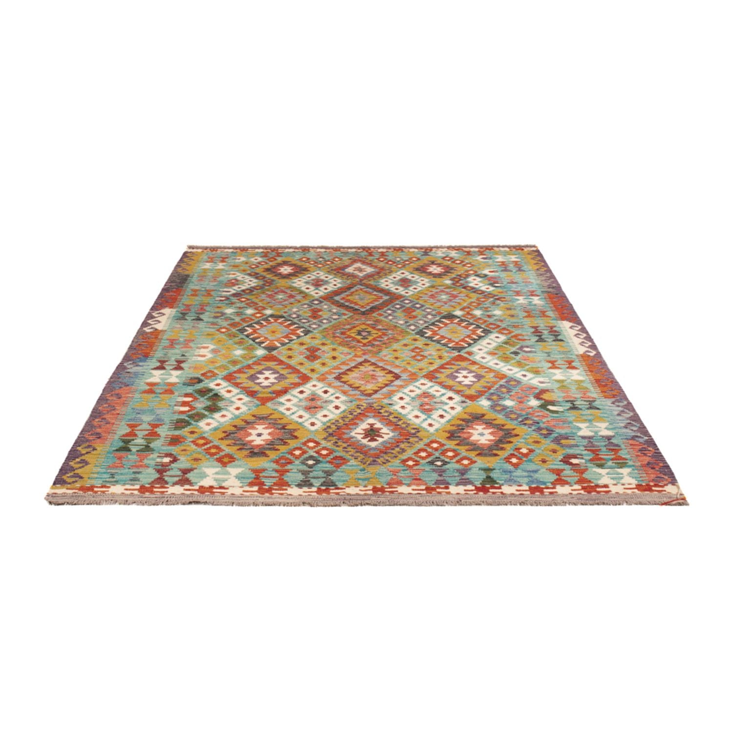 Tappeto Kelim - Splash - 247 x 178 cm - multicolore