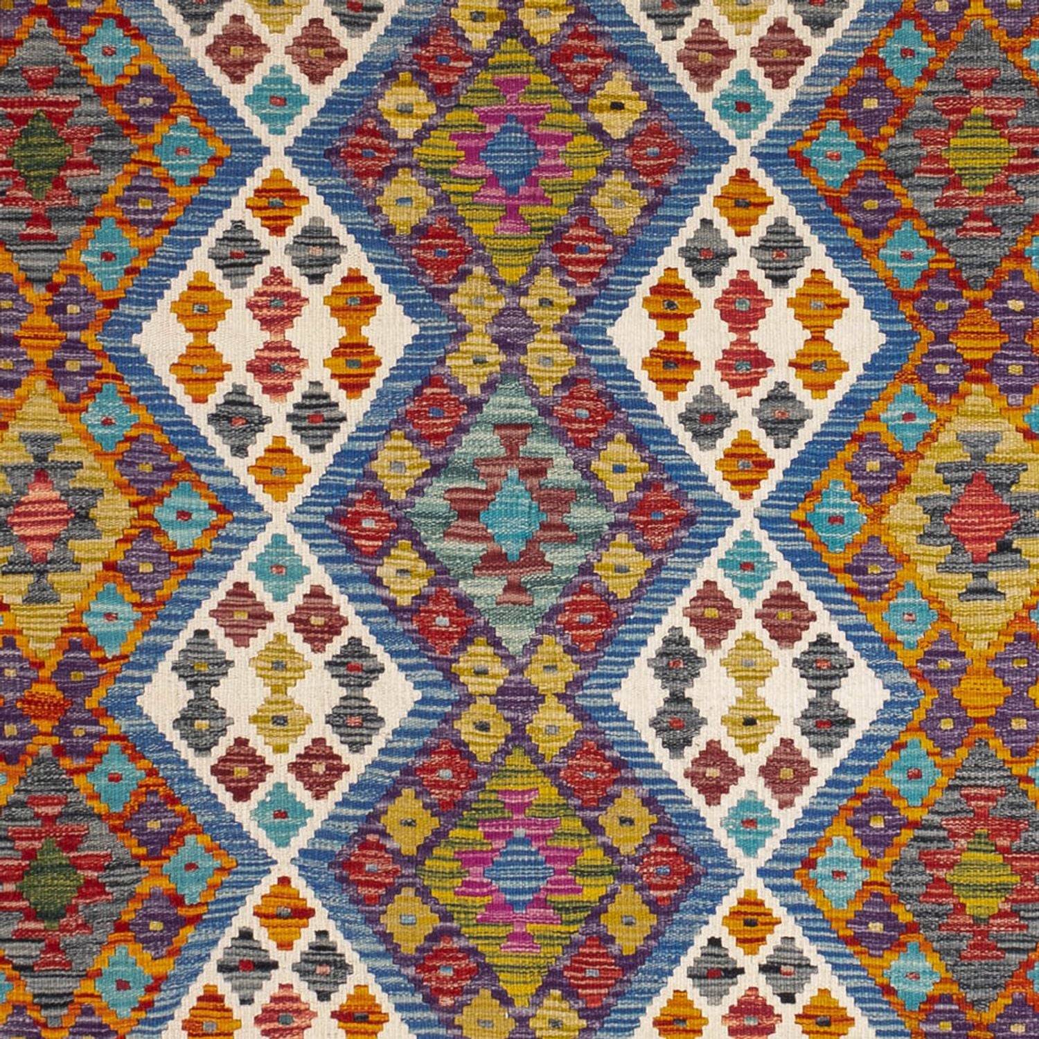 Tappeto Kelim - Splash quadrato  - 207 x 203 cm - multicolore