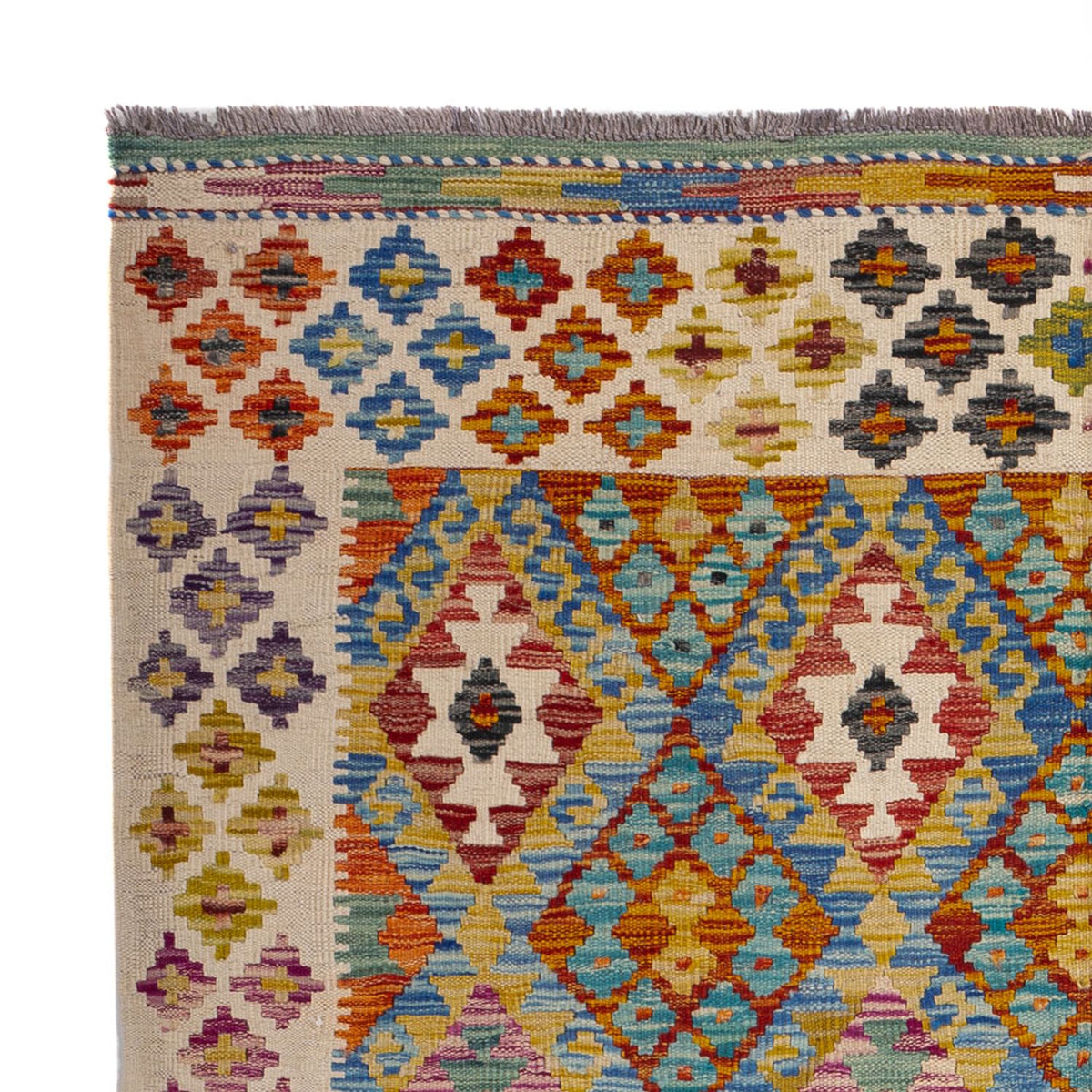 Tappeto Kelim - Splash - 197 x 150 cm - multicolore