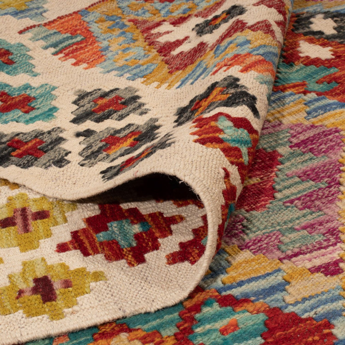 Tappeto Kelim - Splash - 197 x 150 cm - multicolore