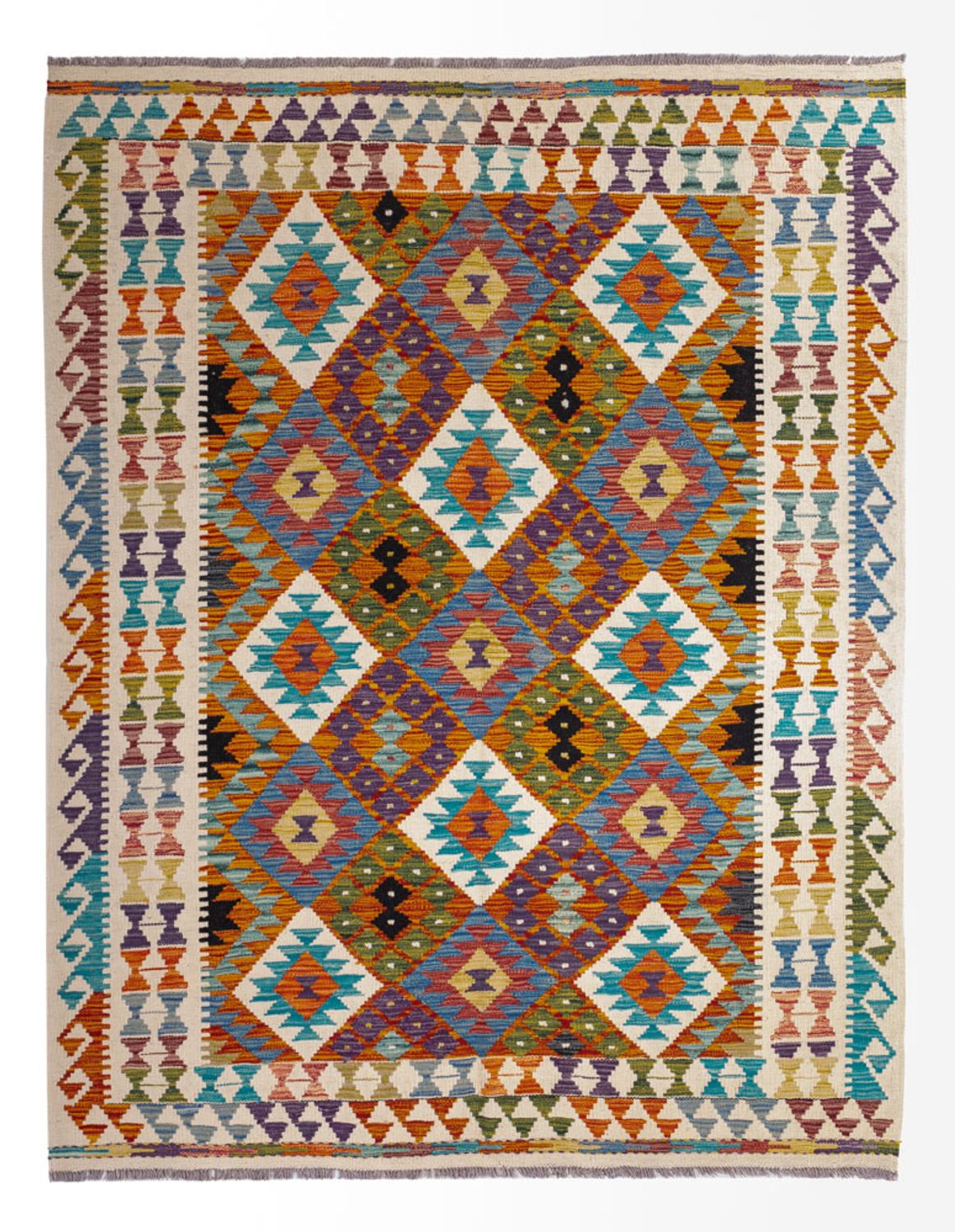 Tappeto Kelim - Splash - 196 x 150 cm - multicolore