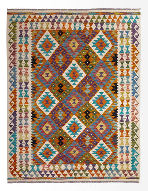 Tappeto Kelim - Splash - 196 x 150 cm - multicolore