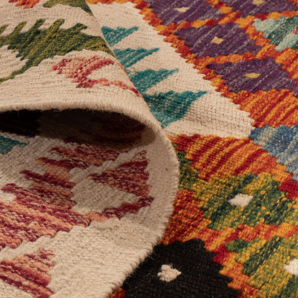 Tappeto Kelim - Splash - 196 x 150 cm - multicolore