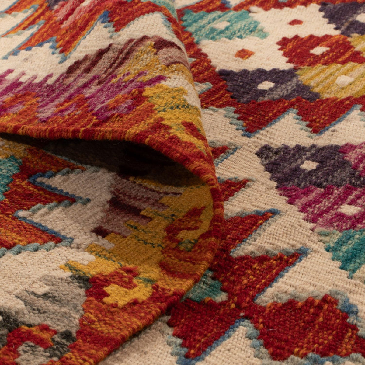 Tappeto Kelim - Splash quadrato  - 152 x 152 cm - multicolore