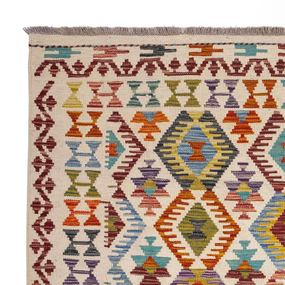 Tappeto Kelim - Splash quadrato  - 154 x 143 cm - multicolore