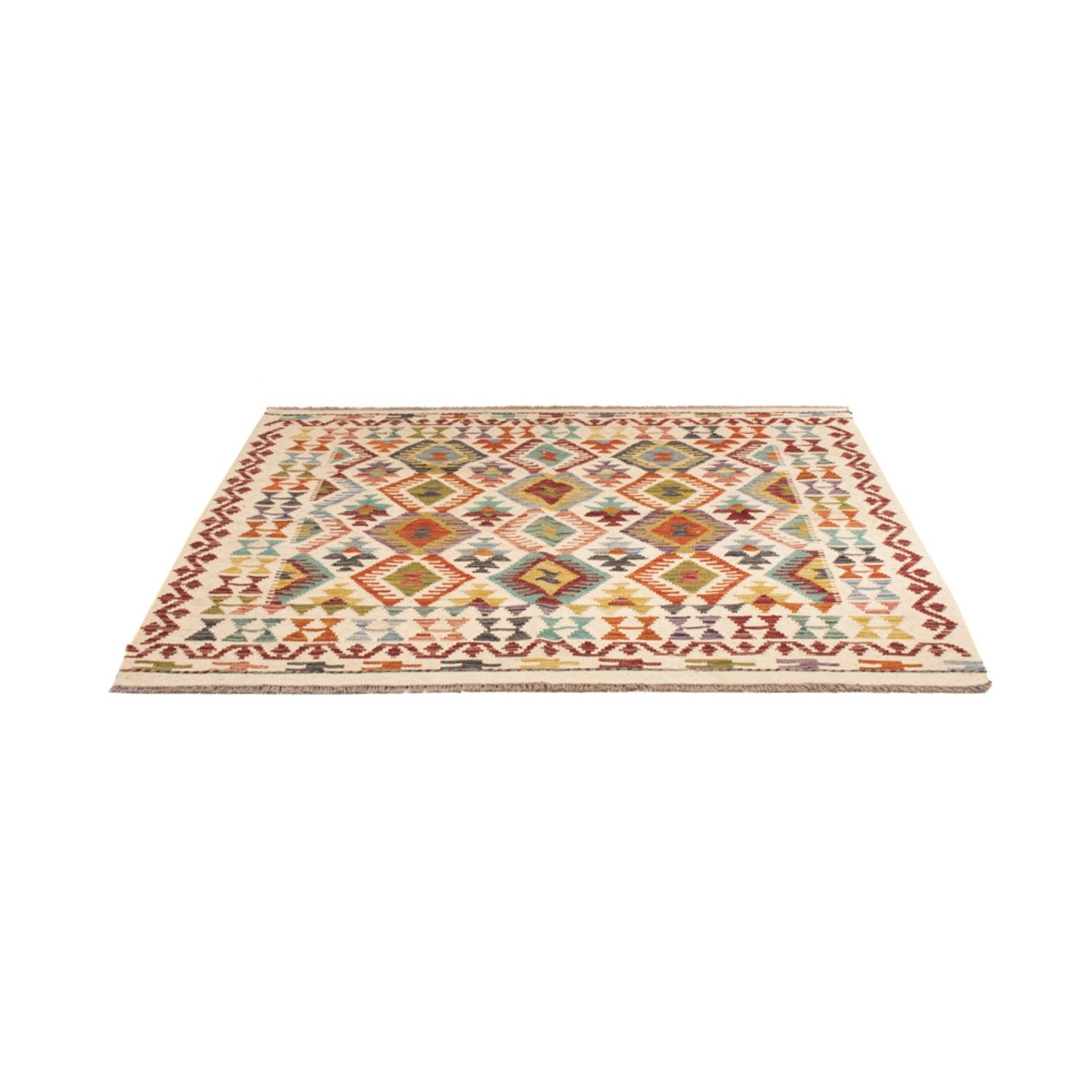 Tappeto Kelim - Splash quadrato  - 154 x 143 cm - multicolore