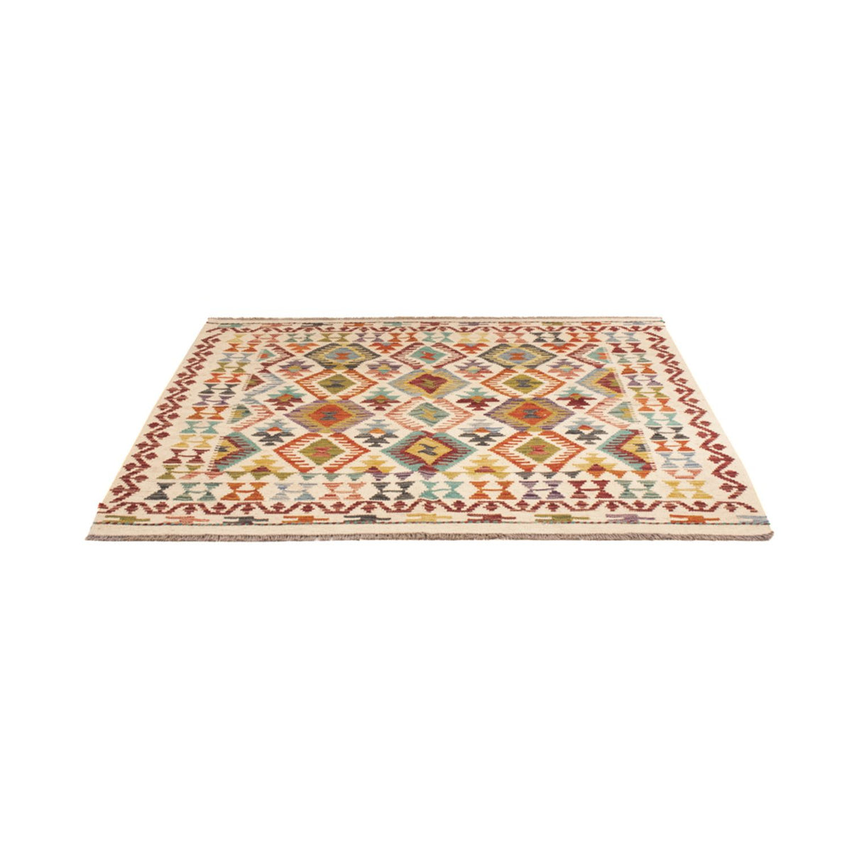 Tappeto Kelim - Splash quadrato  - 154 x 143 cm - multicolore