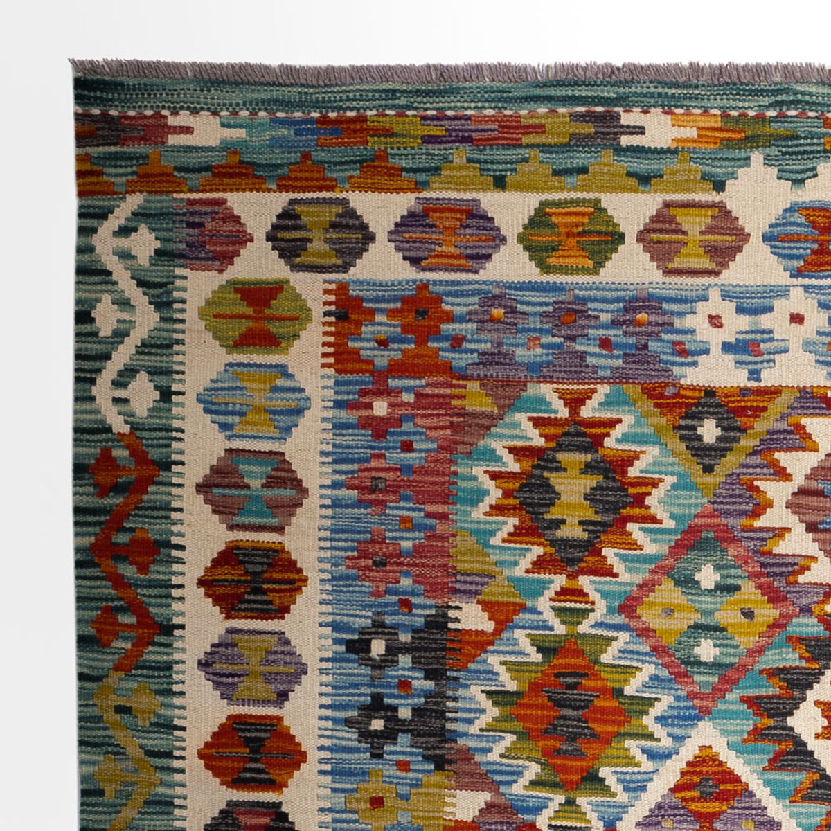 Tappeto Kelim - Splash quadrato  - 154 x 154 cm - multicolore