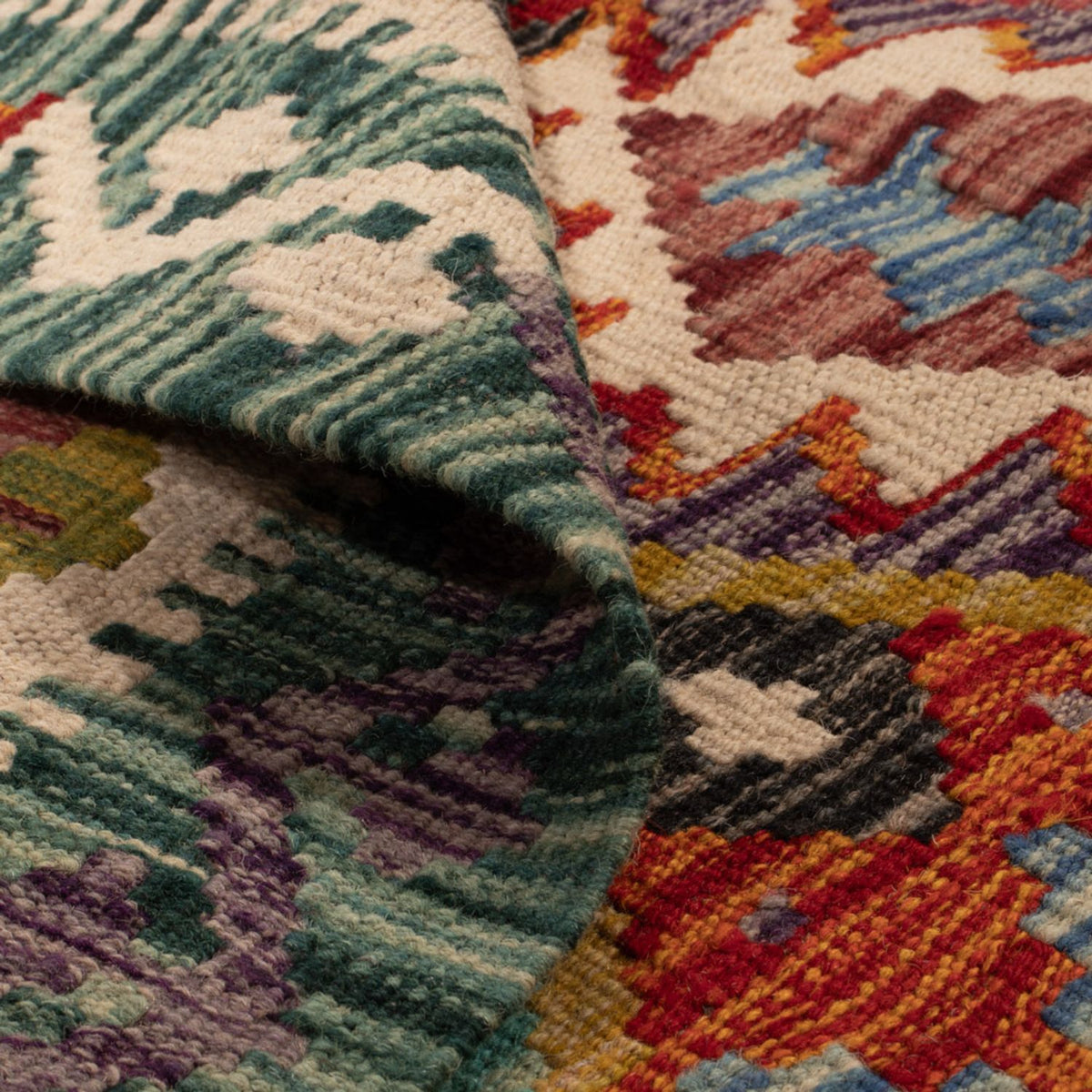 Tappeto Kelim - Splash quadrato  - 154 x 154 cm - multicolore