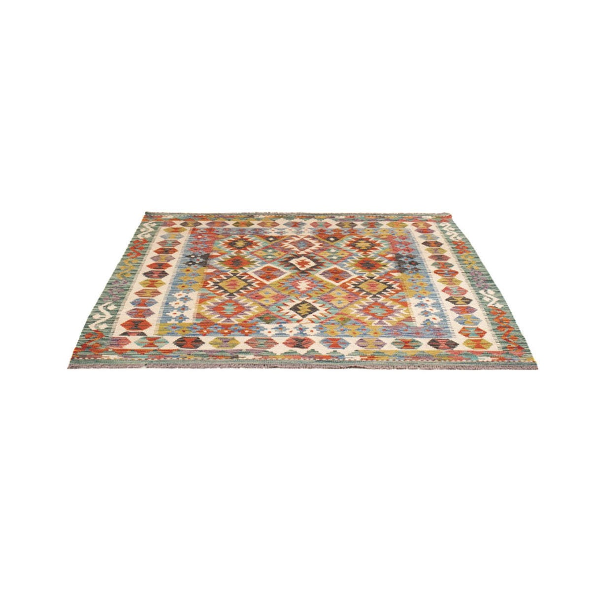 Tappeto Kelim - Splash quadrato  - 154 x 154 cm - multicolore