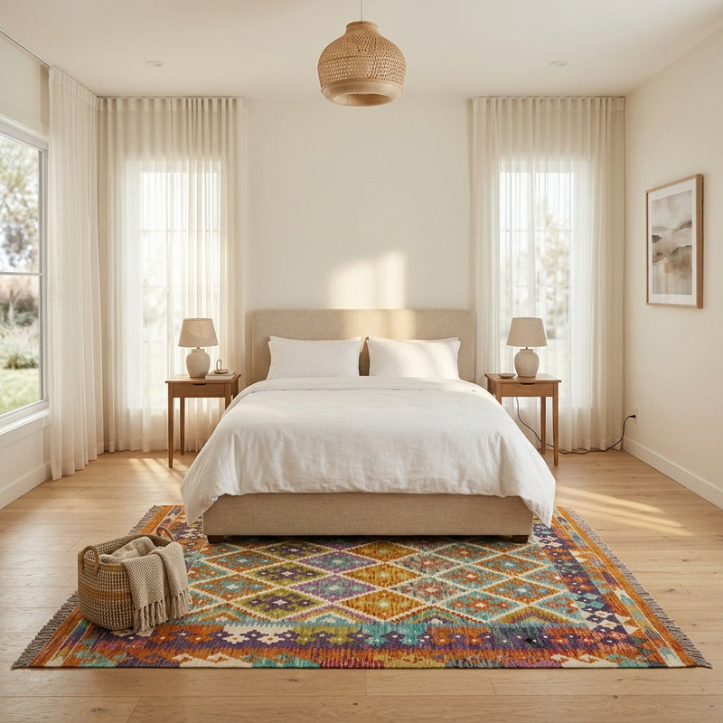 Kilim Maimana Tappeto 158x152cm - Tappeto di lana