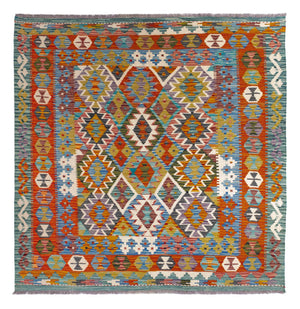 Tappeto Kelim - Splash quadrato  - 154 x 152 cm - multicolore