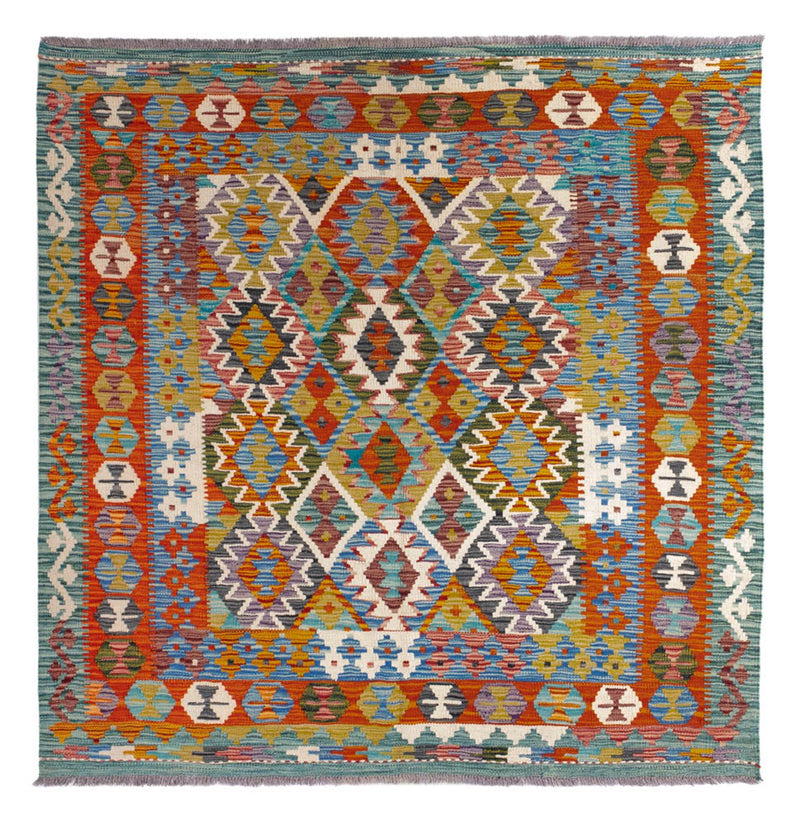 Tappeto Kelim - Splash quadrato  - 154 x 152 cm - multicolore