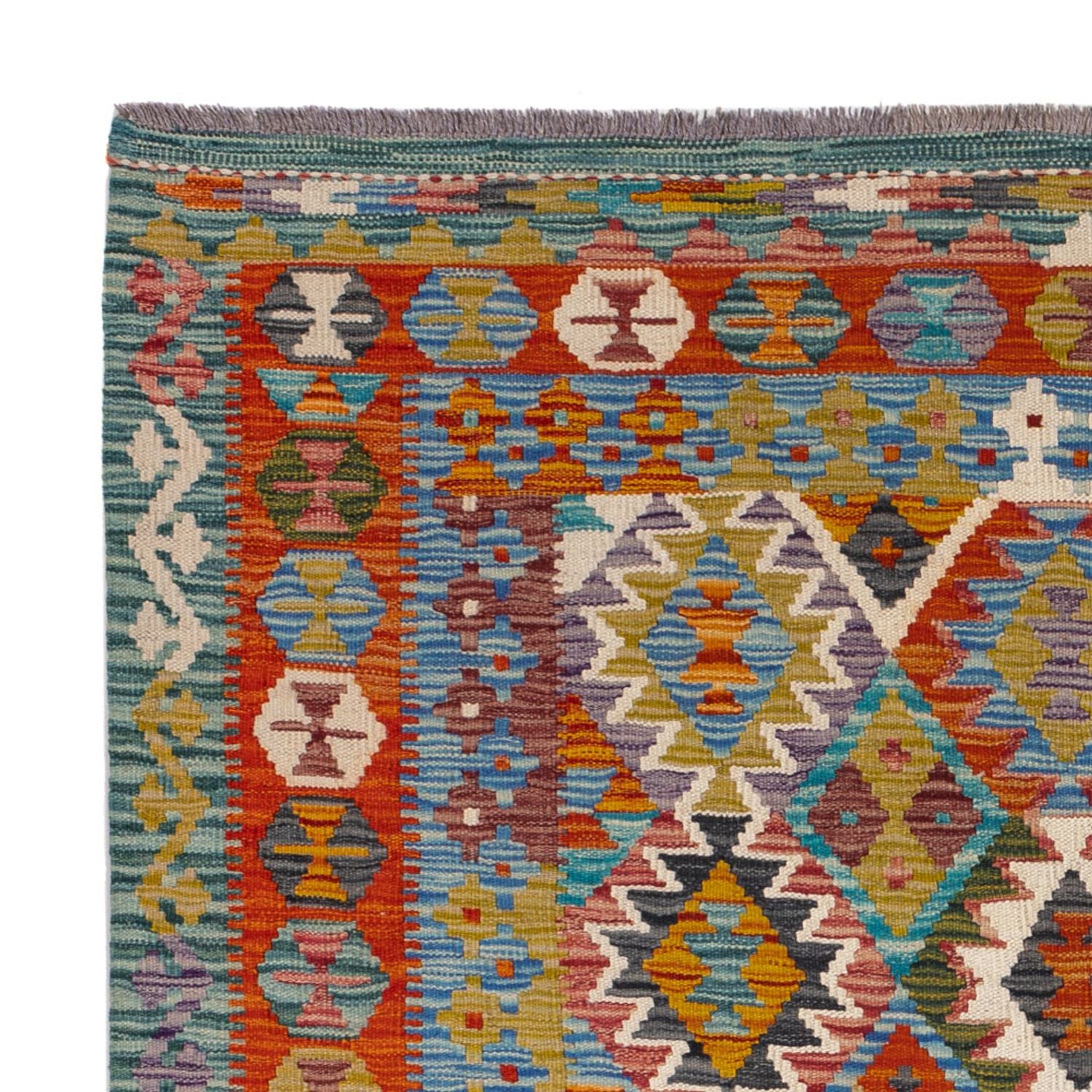 Tappeto Kelim - Splash quadrato  - 154 x 152 cm - multicolore