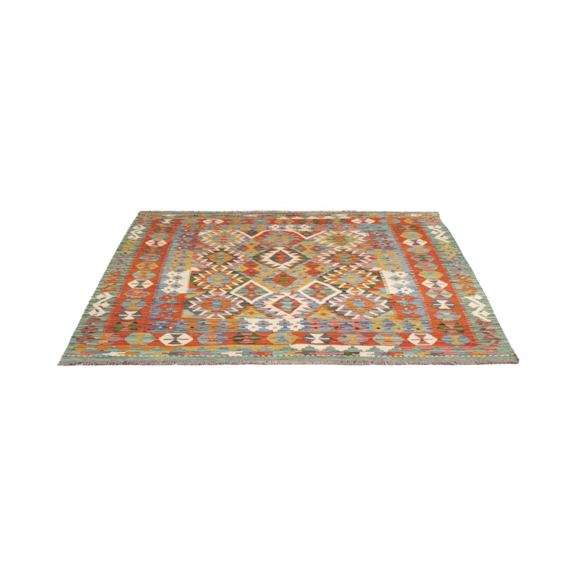 Tappeto Kelim - Splash quadrato  - 154 x 152 cm - multicolore