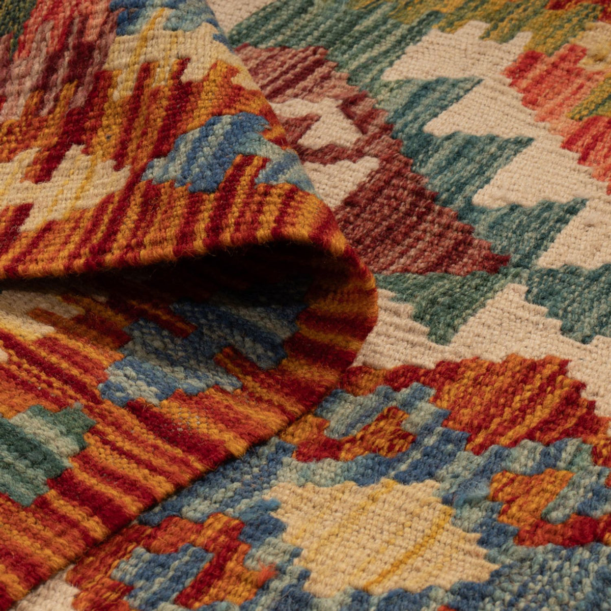 Tappeto corsia Tappeto Kelim - Splash - 202 x 86 cm - multicolore