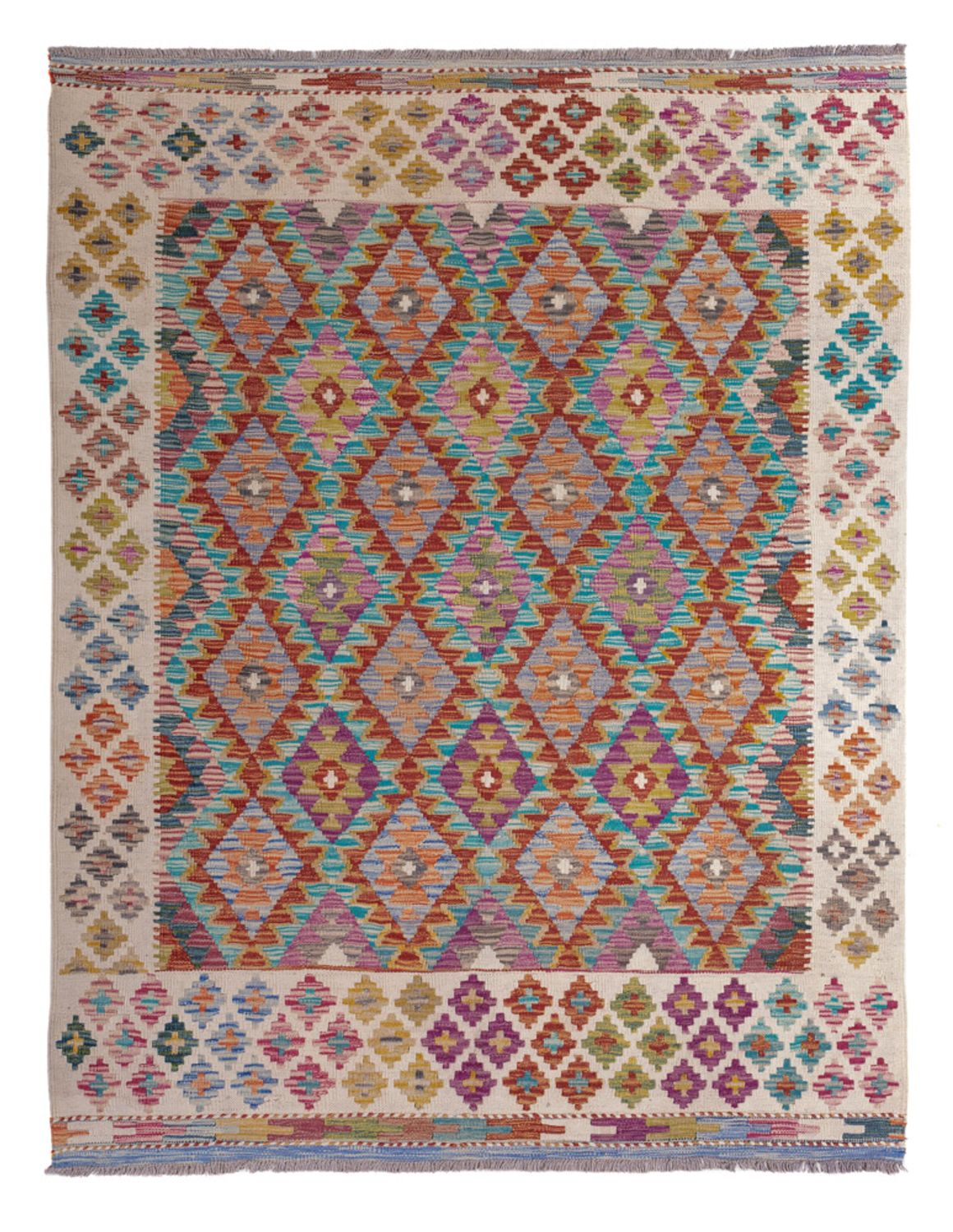 Tappeto Kelim - Splash - 198 x 150 cm - multicolore