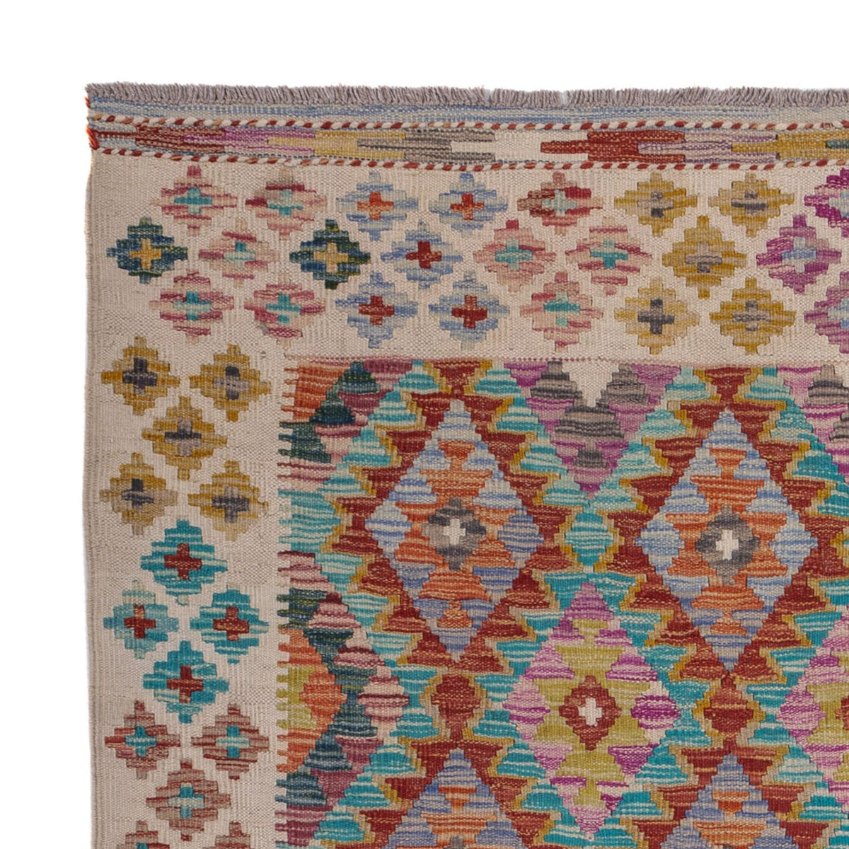 Tappeto Kelim - Splash - 198 x 150 cm - multicolore