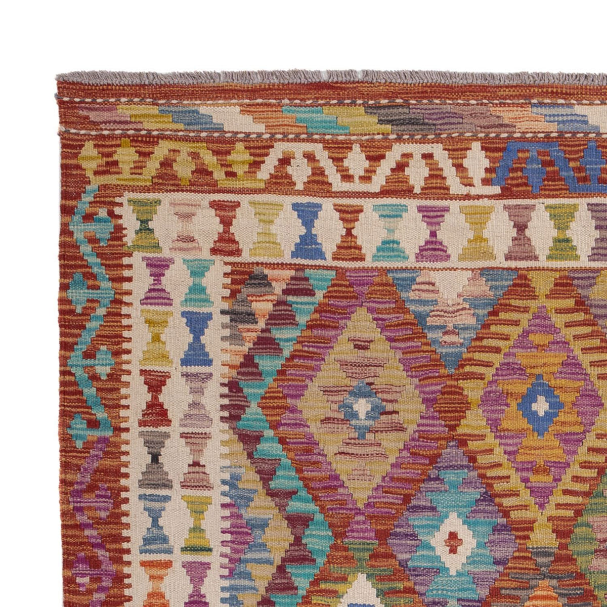 Tappeto Kelim - Splash - 198 x 156 cm - multicolore