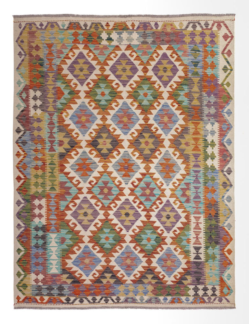 Tappeto Kelim - Splash - 201 x 153 cm - multicolore