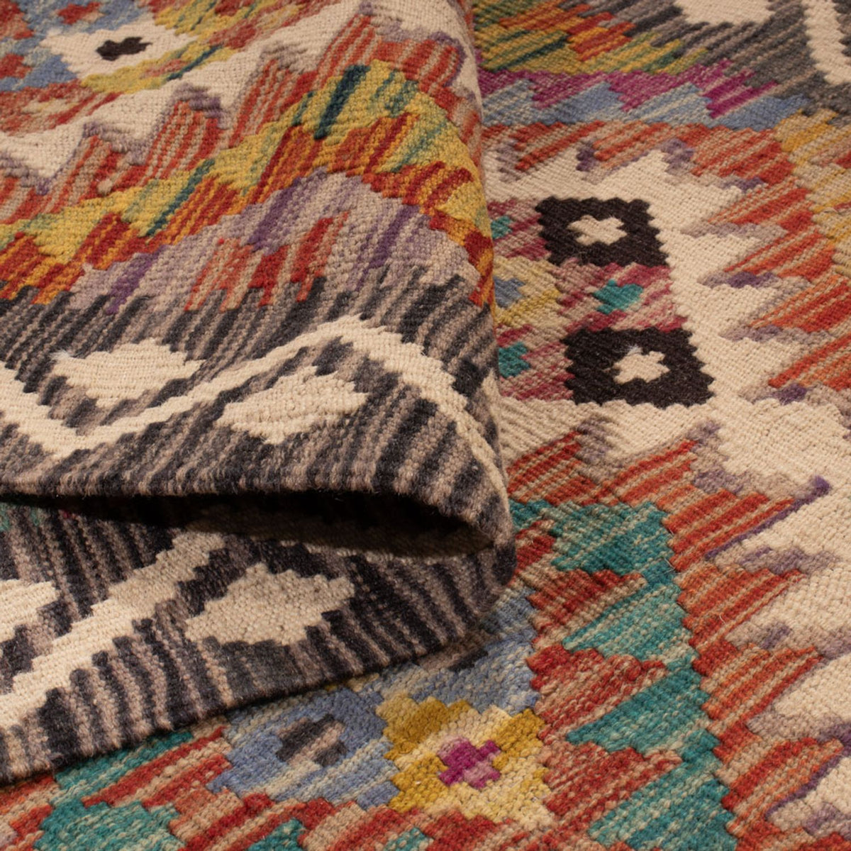 Tappeto corsia Tappeto Kelim - Splash - 295 x 85 cm - multicolore